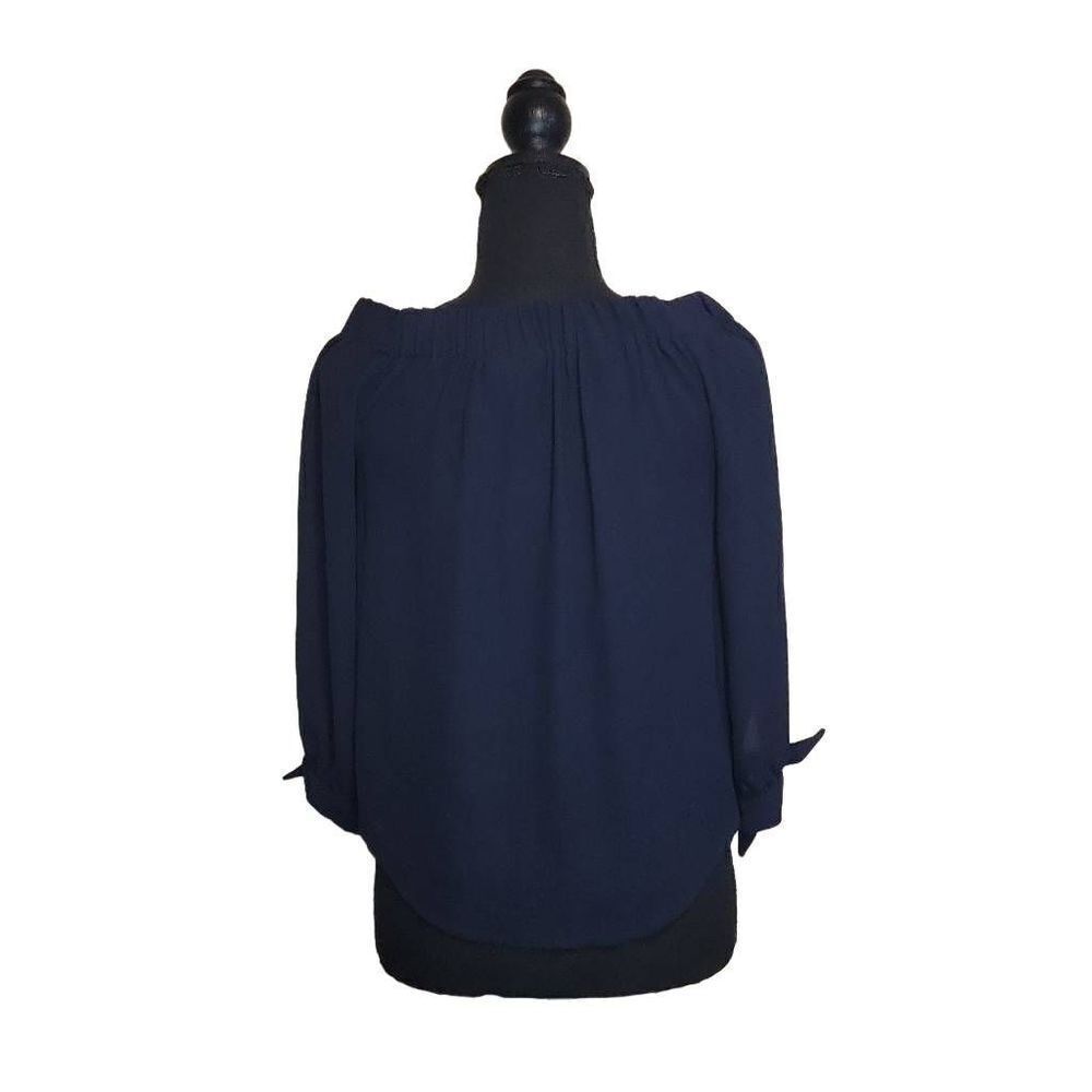 Premise Studio 3/4 Peasant Sleeve Off the Shoulder Sheer Blouse
